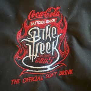 Daytona Beach Bike Week Shirt XL Black Button Short Sleeve 2005 Biker Coca Cola